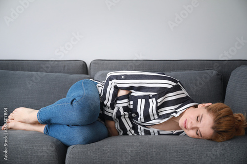Beautiful woman suffering f...