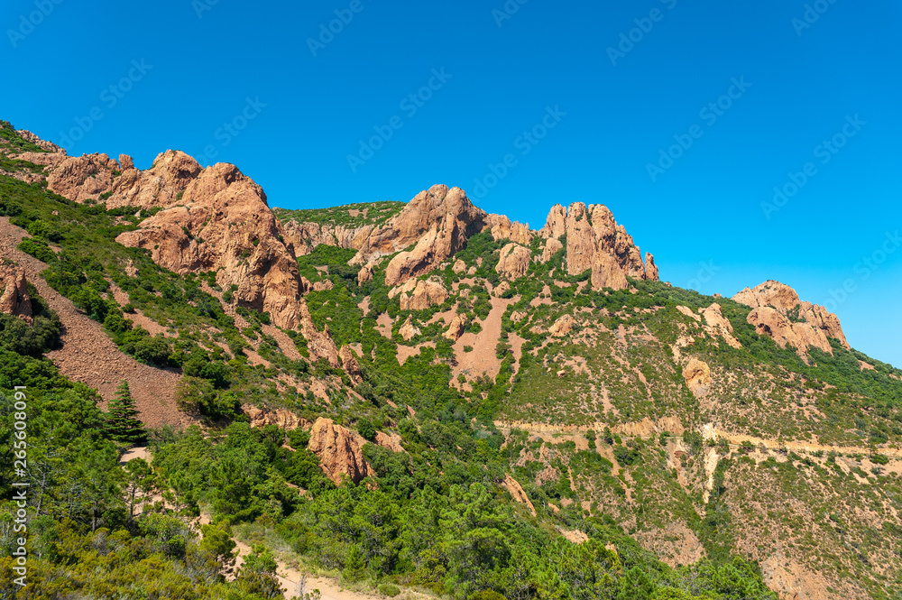 Mountain landscape in the Massif de l'Ésterel near Antheor