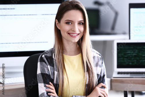 Portrait of female programm...