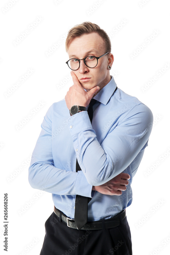 Handsome stylish businessman on white background Handsome stylish businessman on white background