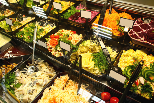Assortment of prepared food...