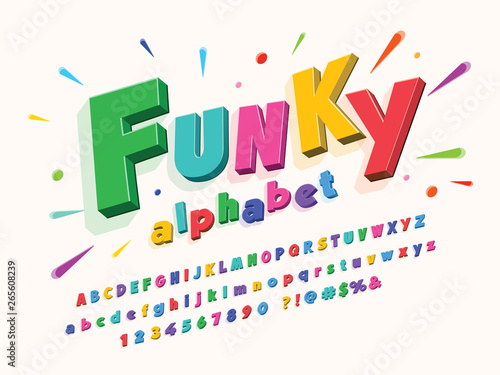 Colorful stylized kids alphabet design
