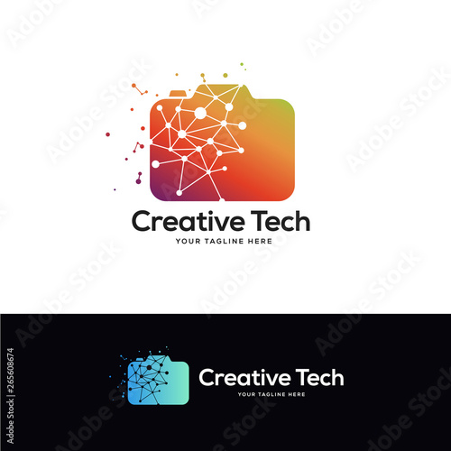 photo tech logo designs concept, minimalist digital logo designs