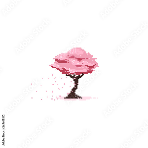 Pixel sakura tree.8bit.