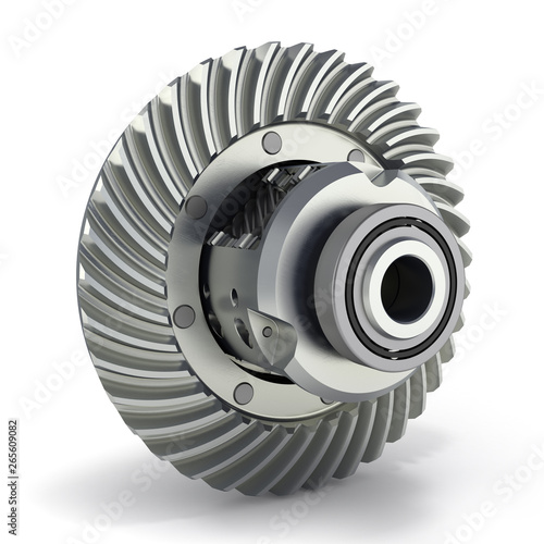 Quadro em tela The differential gear on white background 3d illustration