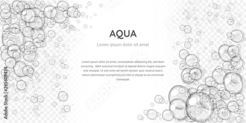 Abstract foam, water bubbles, isolated on transparent background