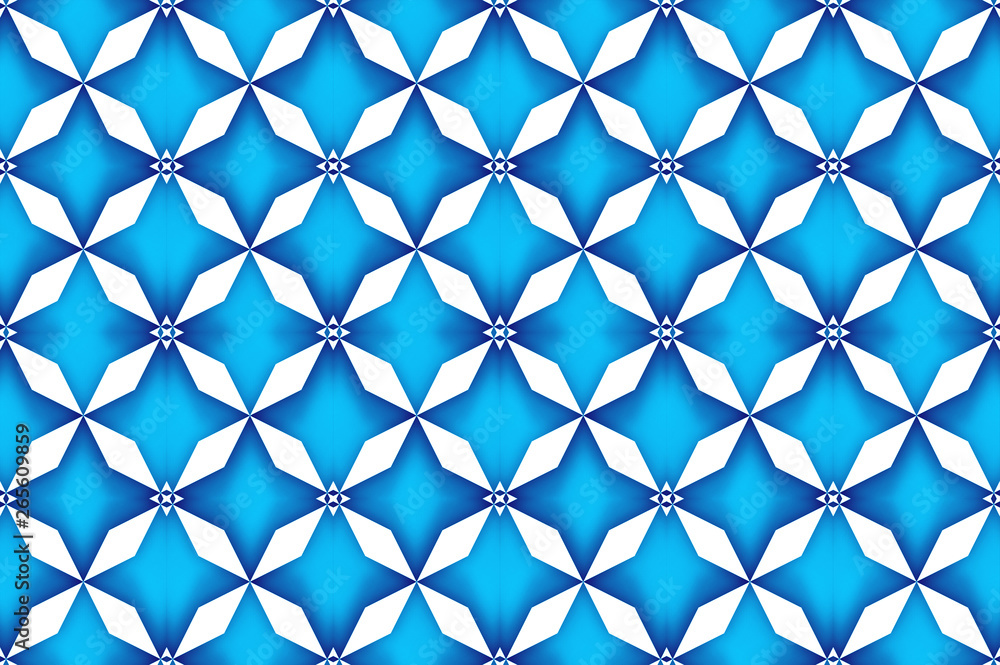 Fototapeta premium 3d rendering. seamless modern retro grid flower shape pattern design wall backgorund.