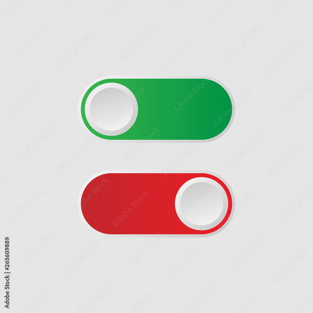 Icon On and Off toggle switch button. Vector illustration. Icon On and Off toggle switch button. Vector illustration.