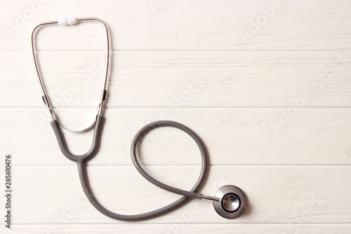 stethoscope on color background. Health, medicine