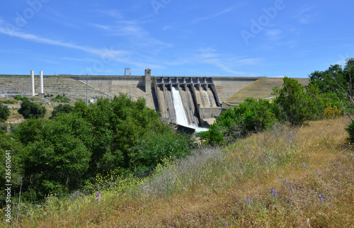 Wallpaper Mural Folsom Dam in California with a sluice gaten open.. Torontodigital.ca