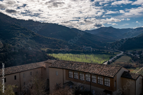 View of the umbrian hills from Rocca Albornoziana  Spoleto  Umbria