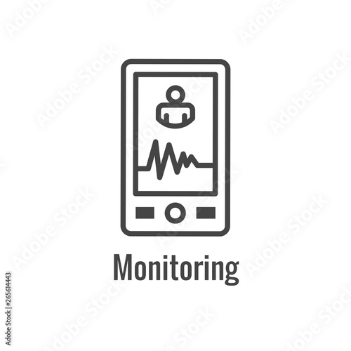 Digital Health Icon w Wearable Technology or Mobile / Tablet image