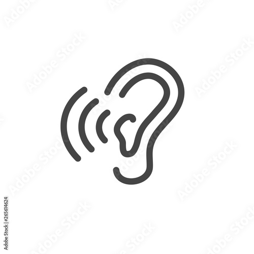 Hearing Aid or loss w Sound Wave Images Set