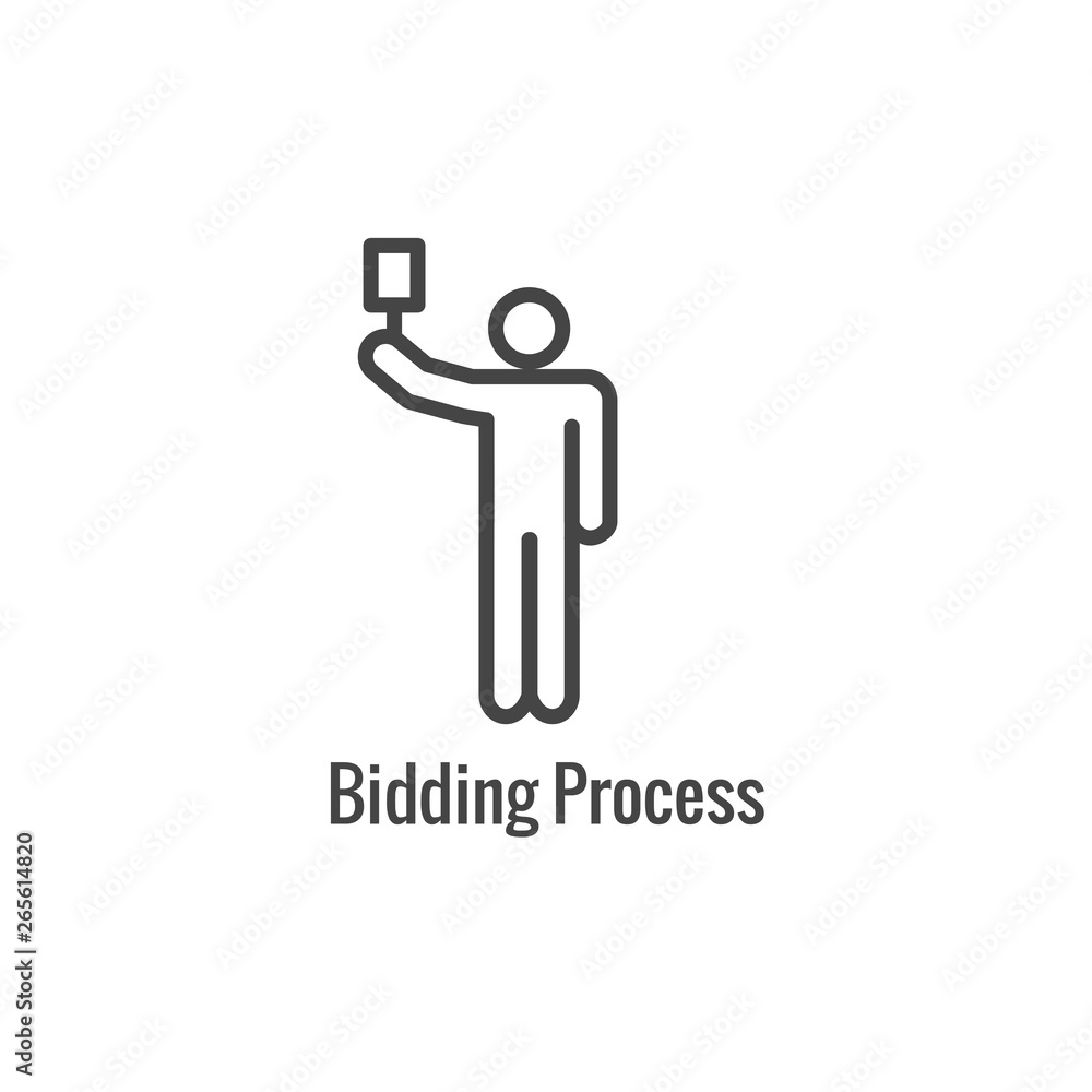 New Business Process Icon | Bidding procedure phase New Business Process Icon | Bidding procedure phase
