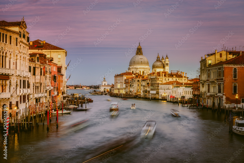 Venice pink - view from Accademia Bridge at sunset.
