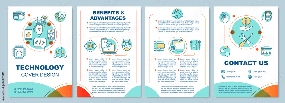 Benefits and advantages of technology brochure template layout