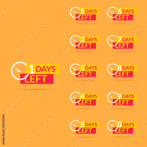 Number days left countdown vector illustration template eps 10 vector