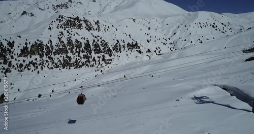 Vahdat district beautiful view from the aircraft to the mountains in Tashkent, china and Kirgistan, covered with snow. ski resort. photo