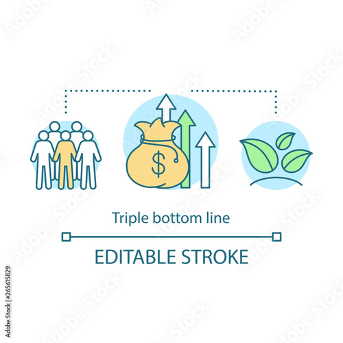 Triple bottom line concept icon
