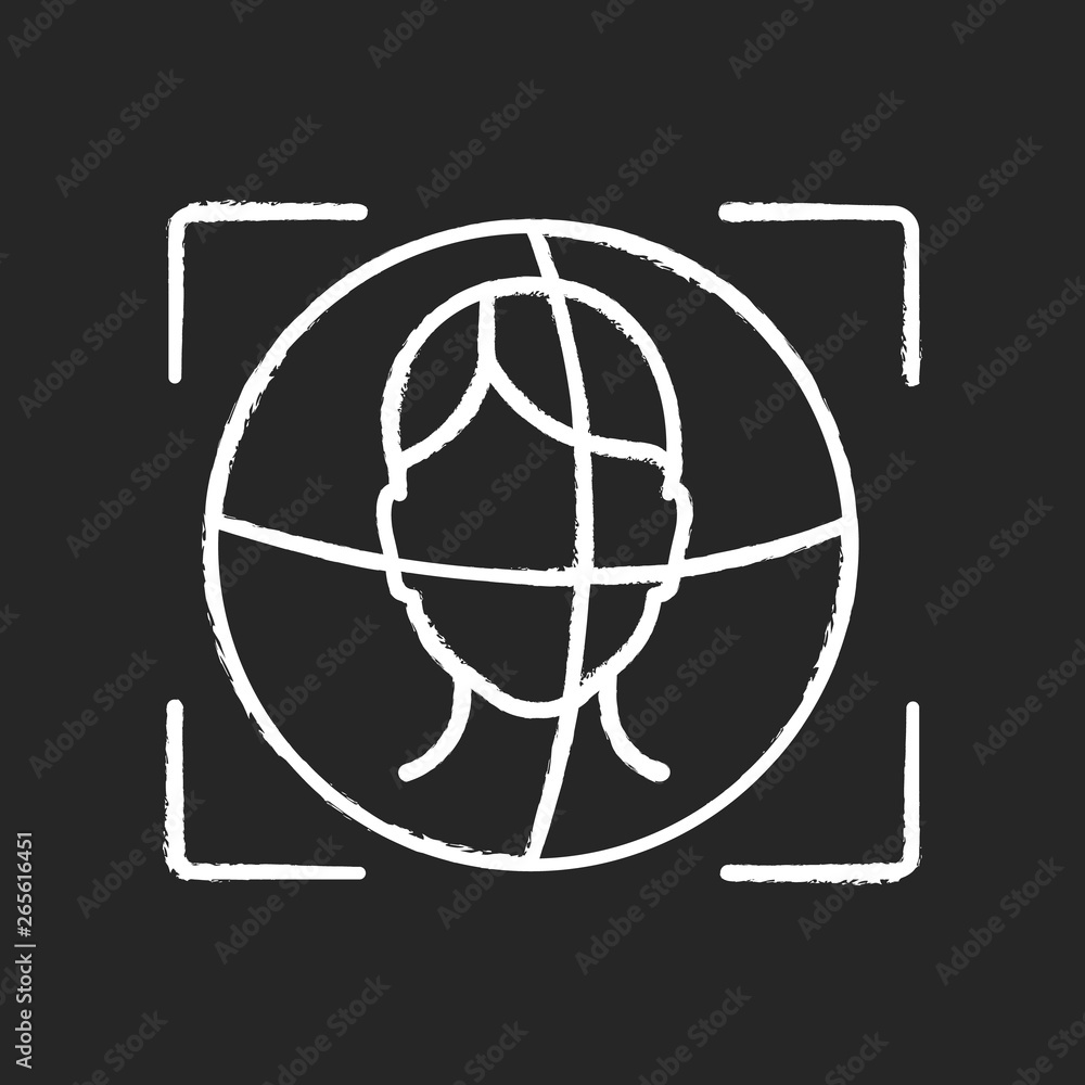 Fototapeta premium 3d face ID scanner chalk icon