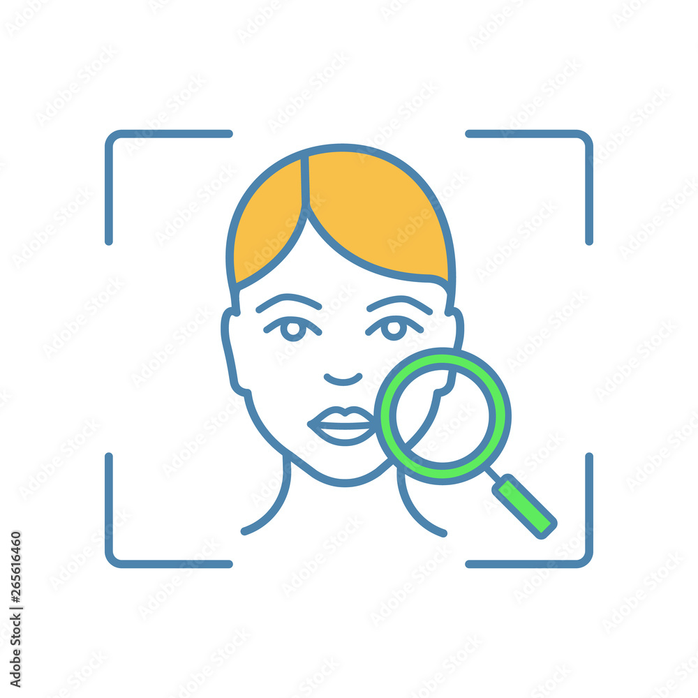 Face scanning color icon Face scanning color icon