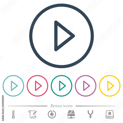 Media play flat color icons in round outlines Free Download Media play flat color icons in round outlines - GFXLoad