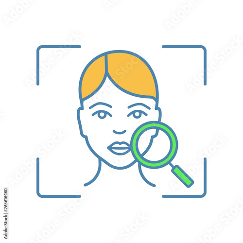 Face scanning color icon