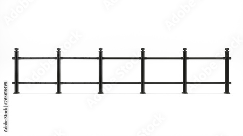 black fence fence close-up, 3d illustration