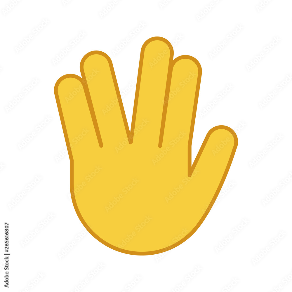 Vulcan salute emoji color icon Vulcan salute emoji color icon