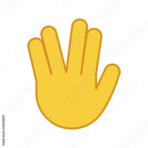 Vulcan salute emoji color icon