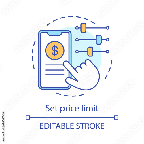 Set price limit concept icon