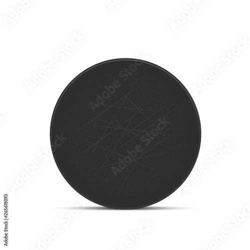 Hockey puck isolated on white background. Vector illustration