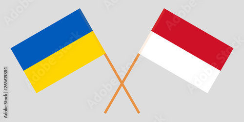 Indonesia and Ukraine. The Indonesian and Ukrainian flags. Official colors. Correct proportion. Vector