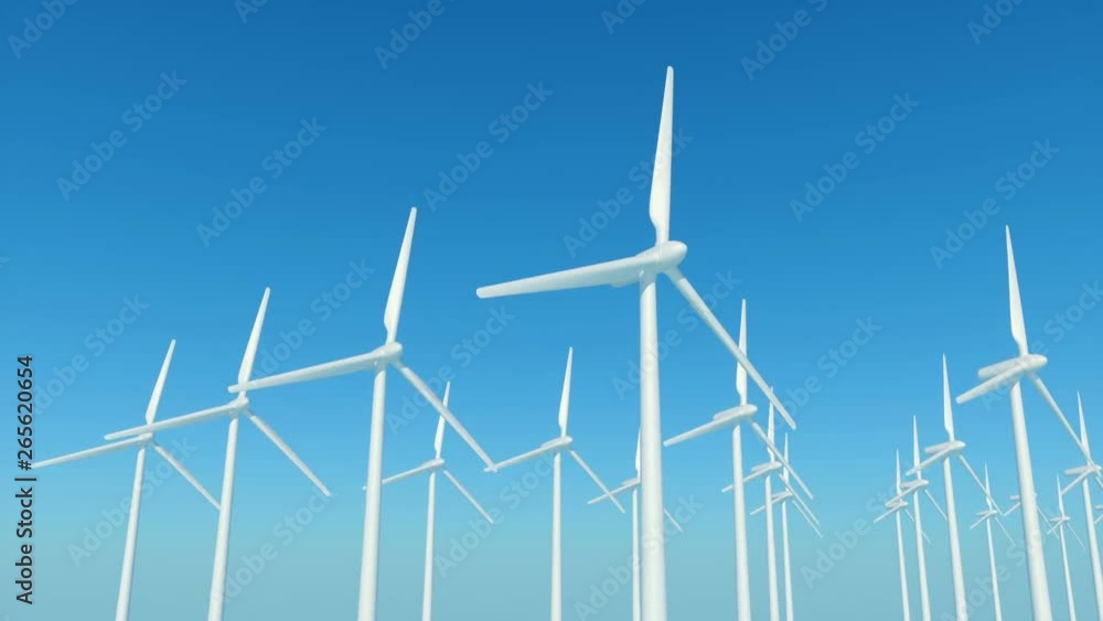 camera moves slowly past the wind generators in the afternoon camera moves slowly past the wind generators in the afternoon