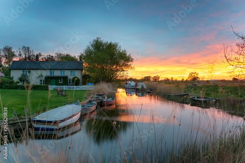 Sunset at West Somerton in Norfolk photo