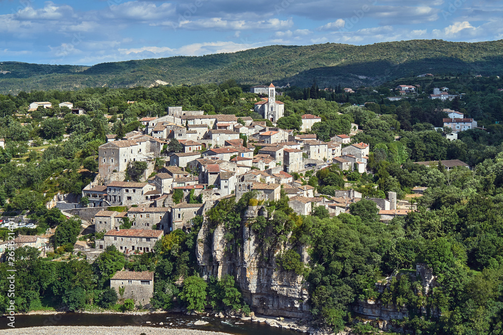 The village of Balazuc on the River Ardeche in France.