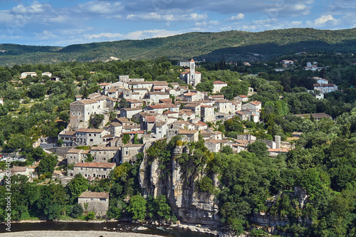 The village of Balazuc on the River Ardeche in France.