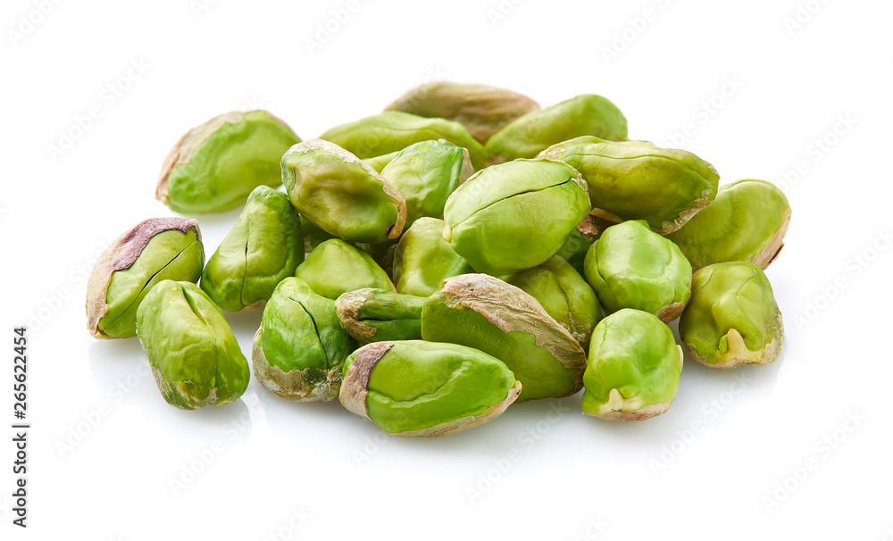 Pistachio in closeup in white background Pistachio in closeup in white background