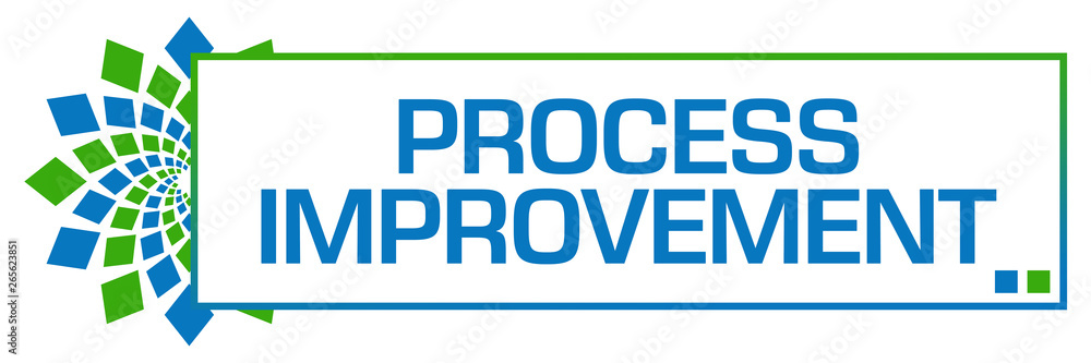 Fototapeta premium Process Improvement Green Blue Circular Box 