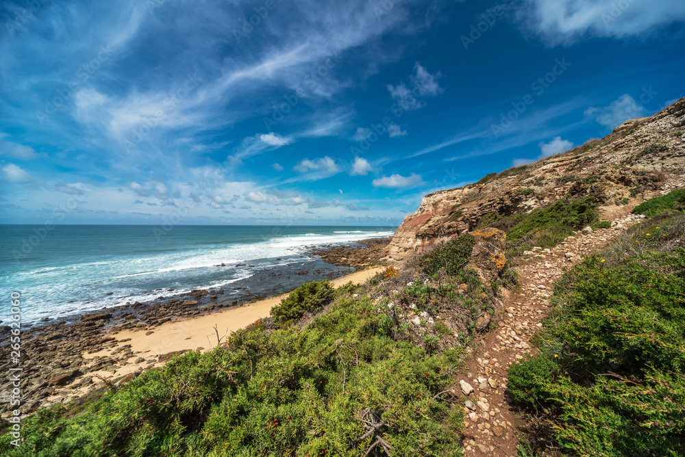 Coast of the Atlantic Ocean in Portugal.