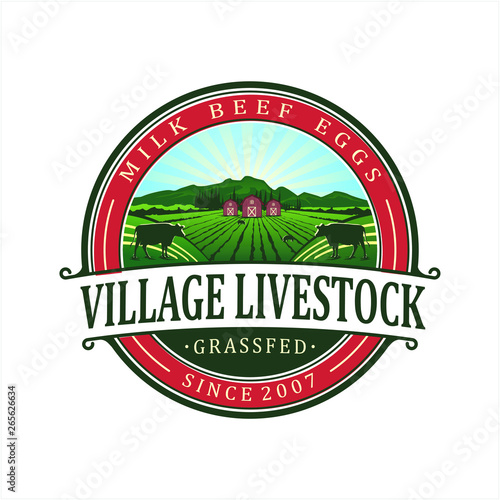 cow farm logo