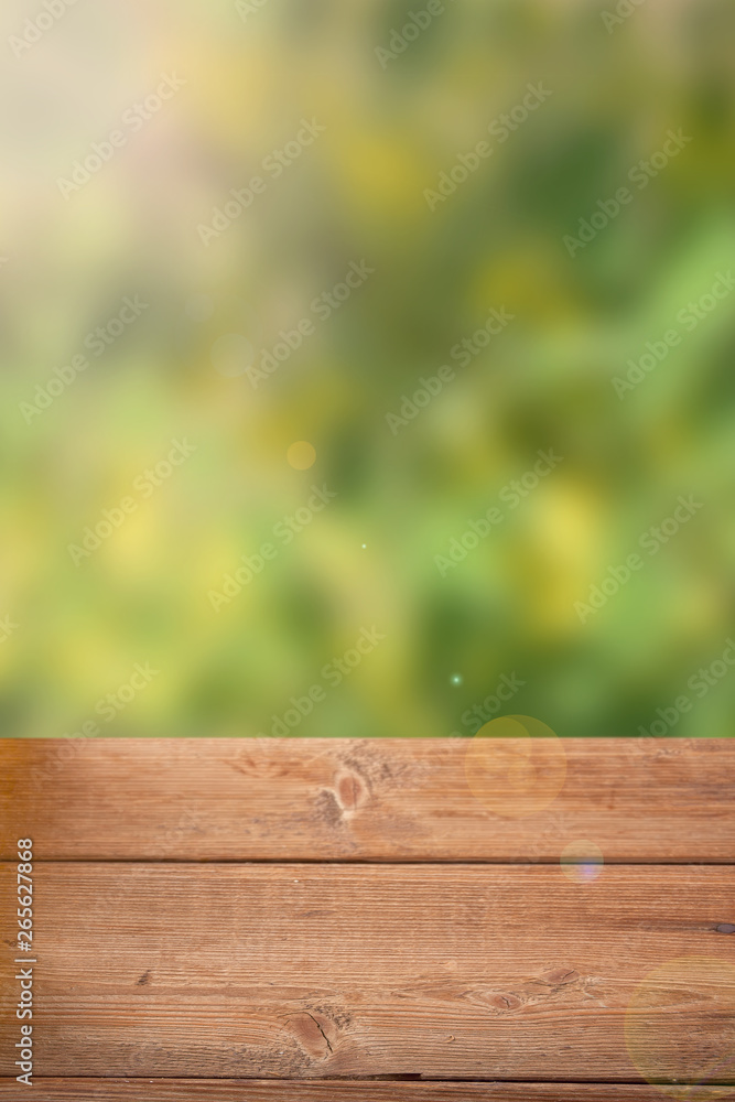 Table top and blur nature of the background Table top and blur nature of the background