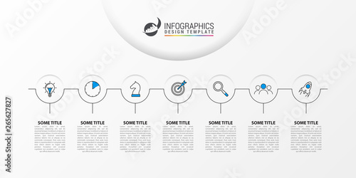 Infographic design template. Timeline concept with 7 steps