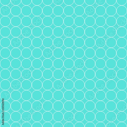 Seamless Pattern of White Circles on Blue Background Flat Vector Illustration