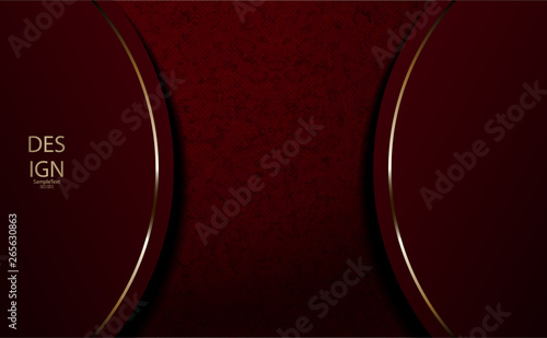Abstract textural design of dark pink, burgundy color with gold rim