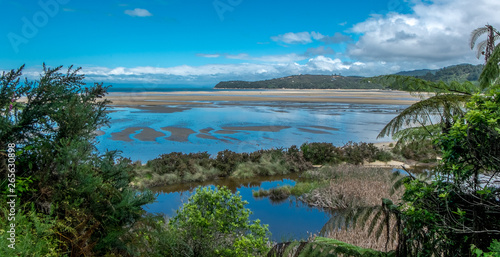 Ocean bay at low tide. Tasman Bay, Nelson area, New Zealand