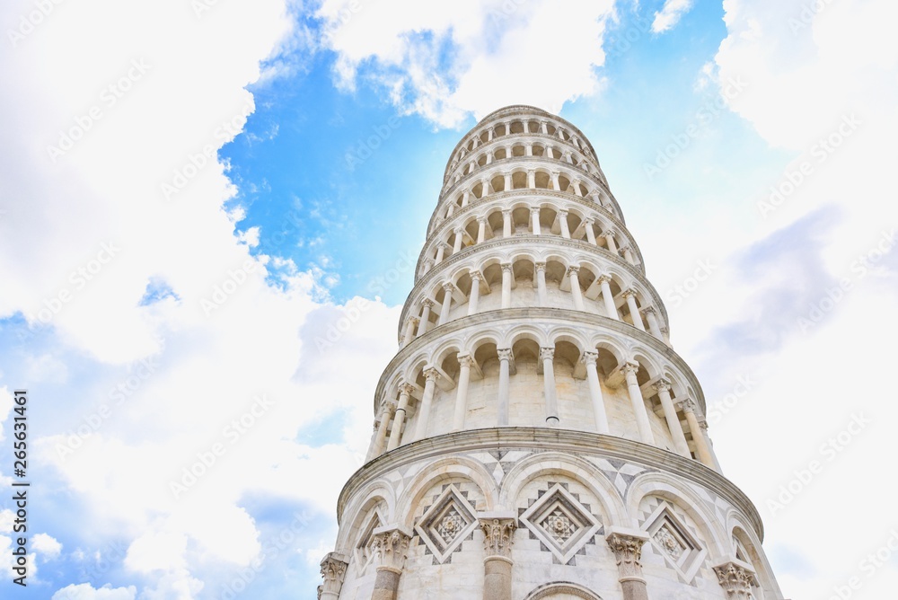 Leaning Tower of Pisa and Blue Skies