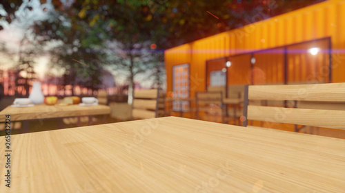 Adobe dimension background interior and outdoor Bar container 3d render