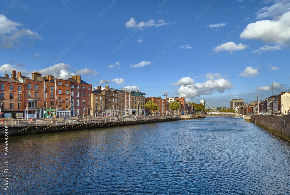 Liffey river in Dublin, Ireland