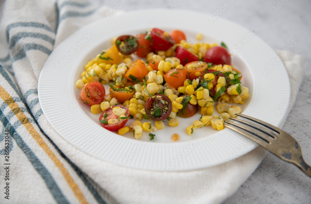 Corn and Cherry Tomato Salad with Fresh Herbs Corn and Cherry Tomato Salad with Fresh Herbs